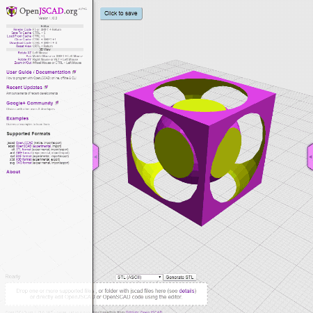 Make a creation with OpenJSCAD
